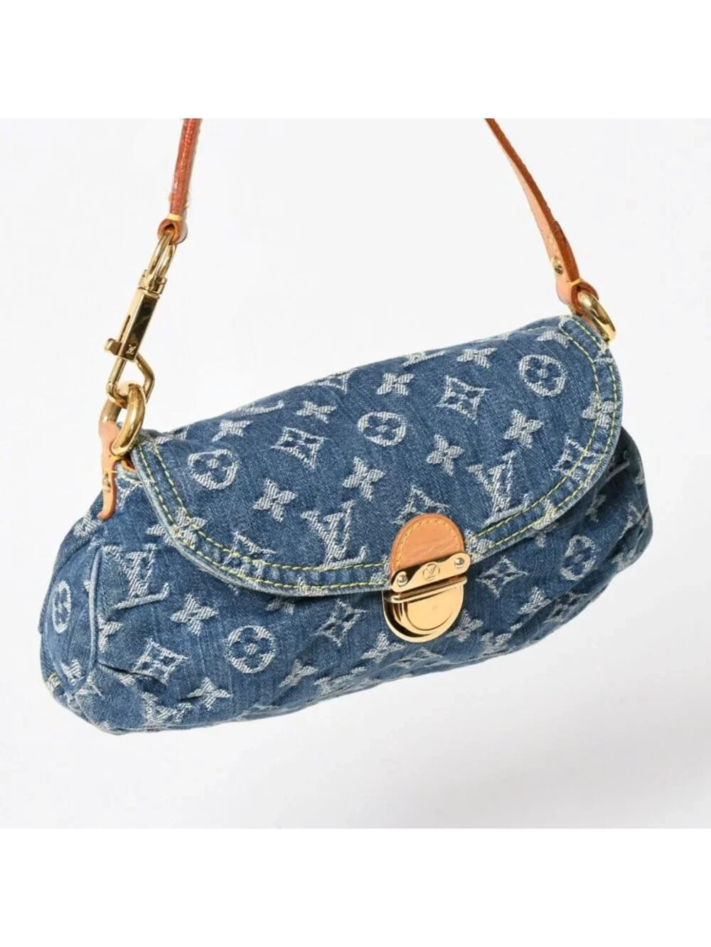 Louis Vuitton Mini Pleaty Bag Monogram Denim Indigo Blue